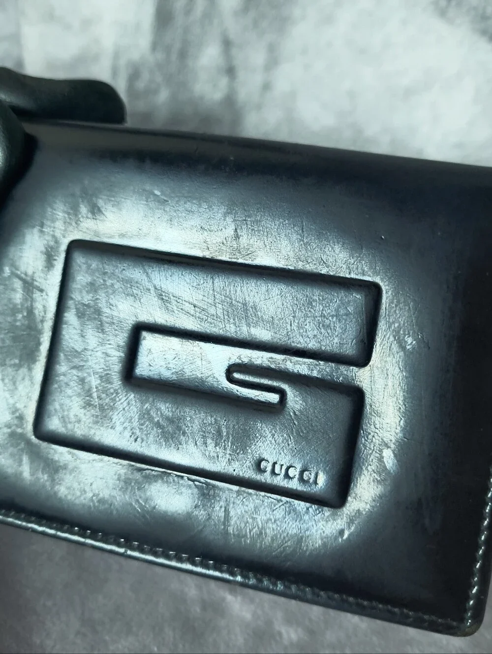 Gucci Black Patent Leather Bifold Vintage Compact Card Case Wallet